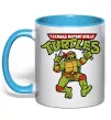 Чашка з кольоровою ручкою Ninja turtles Raphael Блакитний фото