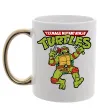 Чашка з кольоровою ручкою Ninja turtles Raphael Золото фото