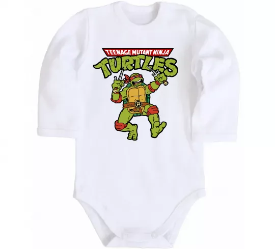 Детский боди Ninja turtles Raphael Белый фото