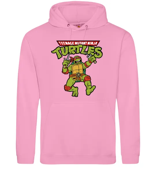 Мужская толстовка (худи) Ninja turtles Raphael Розовый фото