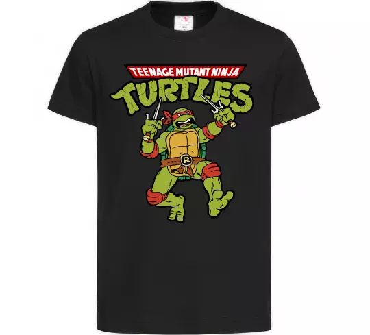 Детская футболка Ninja turtles Raphael Черный фото