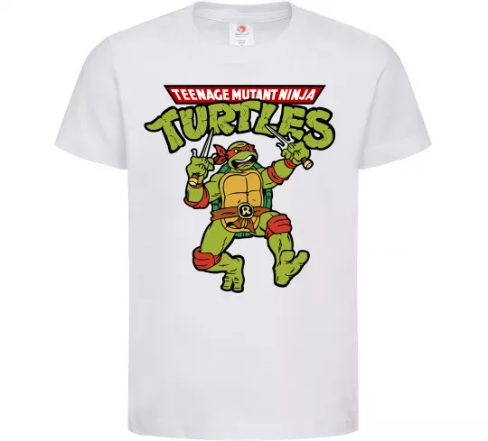 Детская футболка Ninja turtles Raphael Белый фото