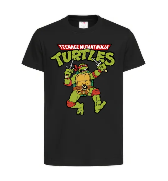 Детская футболка Ninja turtles Raphael Черный фото