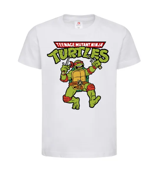 Детская футболка Ninja turtles Raphael Белый фото