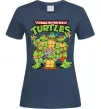 Жіноча футболка Ninja turtles with pizza Темно-синій фото