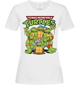 Женская футболка Ninja turtles with pizza