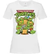 Жіноча футболка Ninja turtles with pizza Білий фото