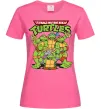 Жіноча футболка Ninja turtles with pizza Яскраво-рожевий фото