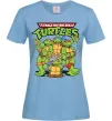 Жіноча футболка Ninja turtles with pizza Блакитний фото