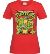 Жіноча футболка Ninja turtles with pizza Червоний фото
