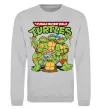 Свитшот Ninja turtles with pizza Серый меланж фото