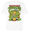 Футболка Оверсайз Ninja turtles with pizza Білий фото