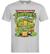 Чоловіча футболка Ninja turtles with pizza Сірий Чоловіча футболка Ninja turtles with pizza Сірий фото