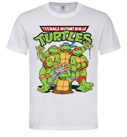 Мужская футболка Ninja turtles with pizza Мужская футболка Ninja turtles with pizza