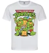 Чоловіча футболка Ninja turtles with pizza Білий Чоловіча футболка Ninja turtles with pizza Білий фото