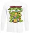 Лонгслів Ninja turtles with pizza Білий фото