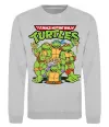 Свитшот Ninja turtles with pizza Серый меланж Свитшот Ninja turtles with pizza Серый меланж фото