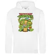 Чоловіча толстовка (худі) Ninja turtles with pizza Білий фото