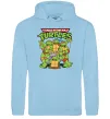 Мужская толстовка (худи) Ninja turtles with pizza Голубой фото