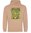 Жіноча толстовка (худі) Ninja turtles with pizza Пісочний фото