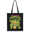 Эко-сумка Ninja turtles with pizza Черный фото