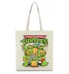 Эко-сумка Ninja turtles with pizza Бежевый фото