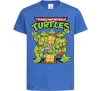 Дитяча футболка Ninja turtles with pizza Яскраво-синій фото
