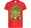 Дитяча футболка Ninja turtles with pizza Червоний фото
