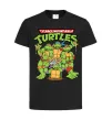 Дитяча футболка Ninja turtles with pizza Чорний фото