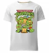 Чоловіча преміум футболка Ninja turtles with pizza Білий фото