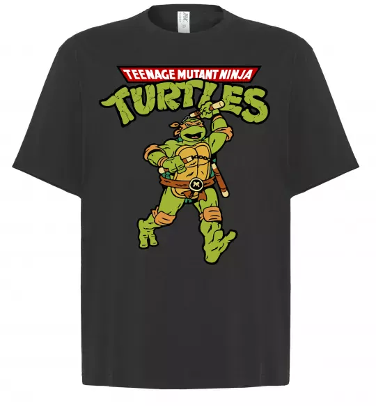 Футболка Оверсайз Ninja Turtles Мікеланджело Черный фото