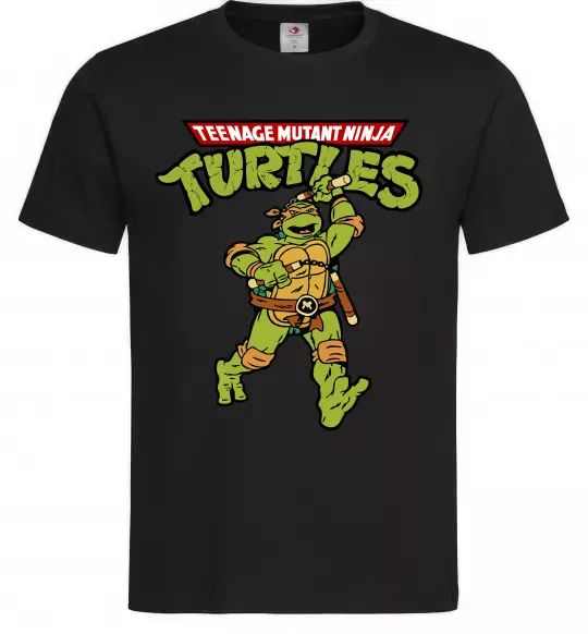 Чоловіча футболка Ninja Turtles Мікеланджело Чорний фото