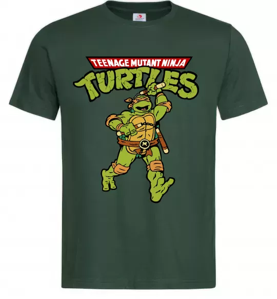 Чоловіча футболка Ninja Turtles Мікеланджело Темно-зелений фото