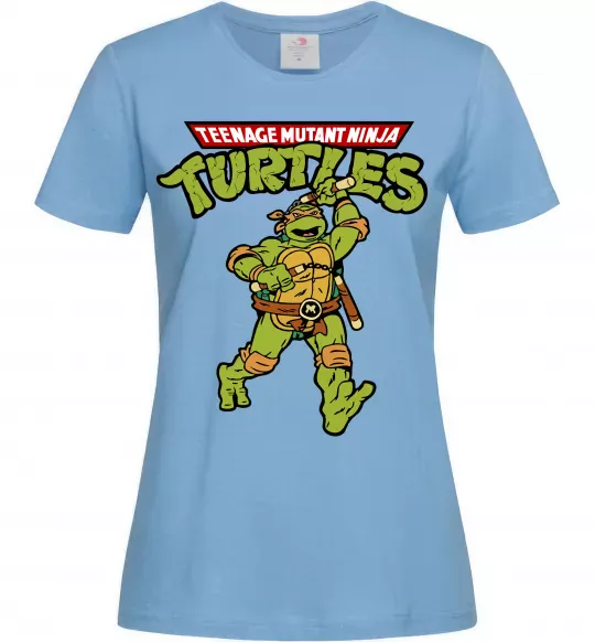 Жіноча футболка Ninja Turtles Мікеланджело Блакитний фото