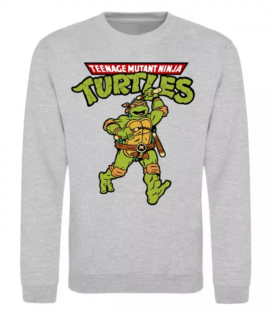 Свитшот Ninja Turtles Мікеланджело Серый меланж фото