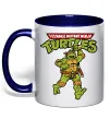 Чашка с цветной ручкой Ninja Turtles Мікеланджело Глубокий темно-синий Чашка с цветной ручкой Ninja Turtles Мікеланджело Глубокий темно-синий фото