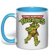 Чашка с цветной ручкой Ninja Turtles Мікеланджело Голубой Чашка с цветной ручкой Ninja Turtles Мікеланджело Голубой фото