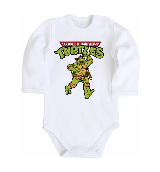 Детский боди Ninja Turtles Мікеланджело Белый фото