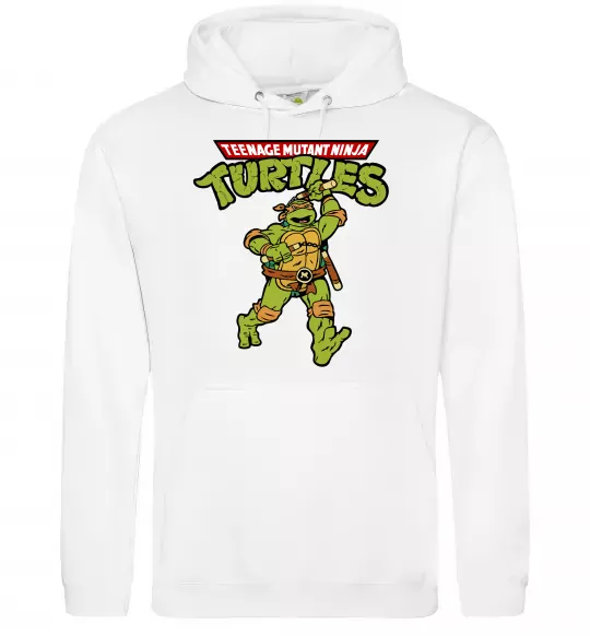 Мужская толстовка (худи) Ninja Turtles Мікеланджело Белый фото