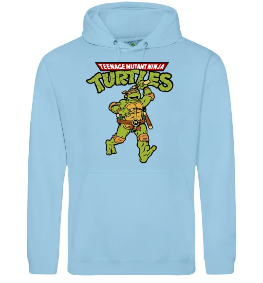 Женская толстовка (худи) Ninja Turtles Мікеланджело Голубой фото