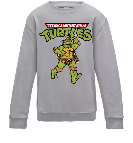 Детский Свитшот Ninja Turtles Мікеланджело Серый меланж фото