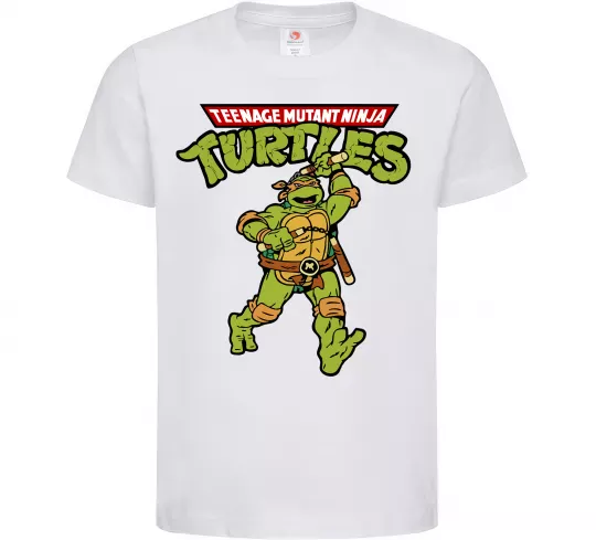 Детская футболка Ninja Turtles Мікеланджело Белый фото