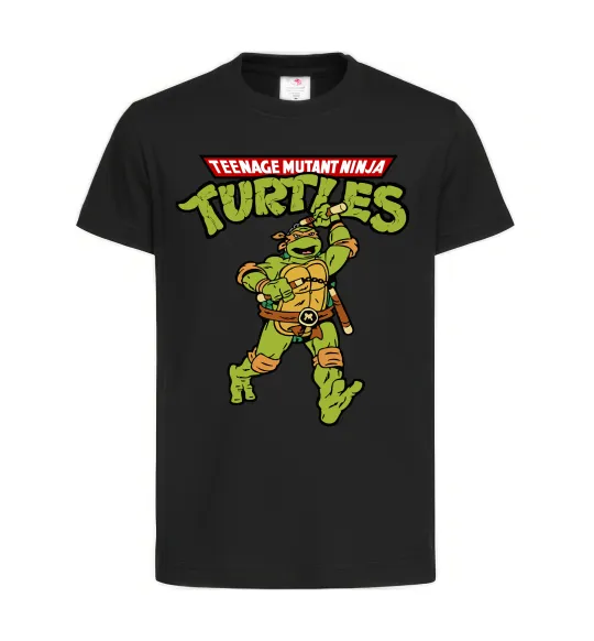 Детская футболка Ninja Turtles Мікеланджело Черный фото