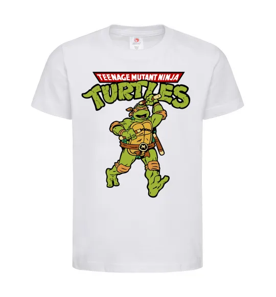 Детская футболка Ninja Turtles Мікеланджело Белый фото