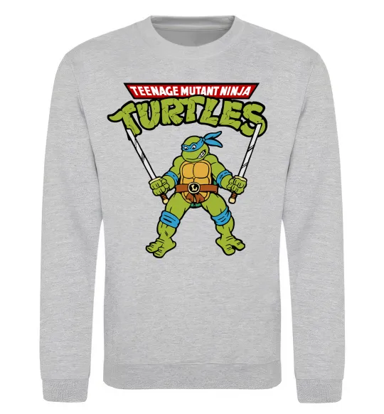 Свитшот Leonardo Ninja Turtles Серый меланж фото