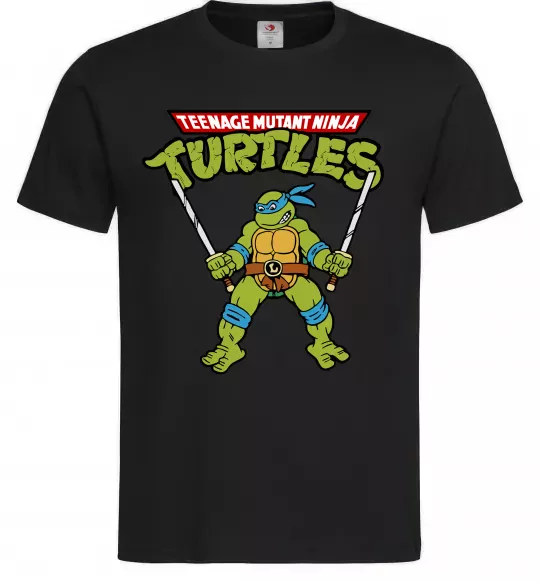 Чоловіча футболка Leonardo Ninja Turtles Чорний фото