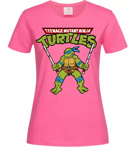 Жіноча футболка Leonardo Ninja Turtles Яскраво-рожевий фото