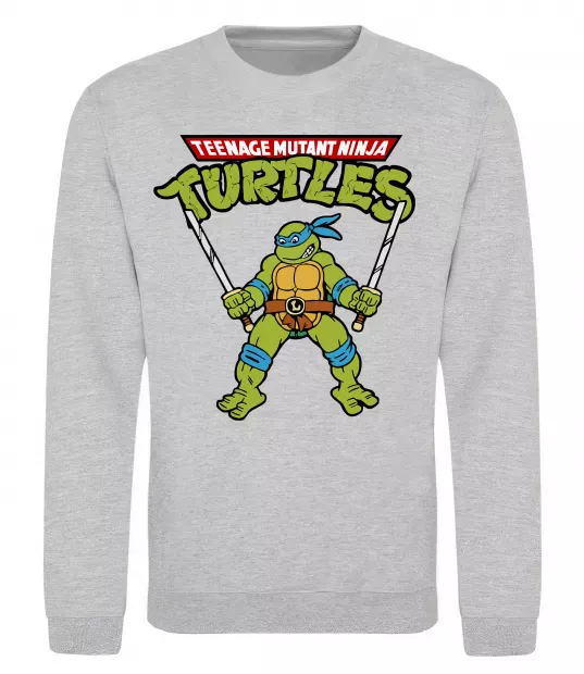 Свитшот Leonardo Ninja Turtles Серый меланж фото