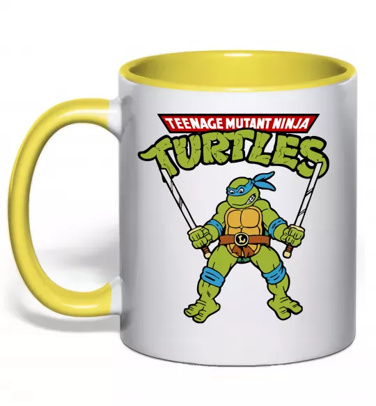Чашка з кольоровою ручкою Leonardo Ninja Turtles Сонячно жовтий фото