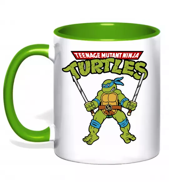 Чашка з кольоровою ручкою Leonardo Ninja Turtles Зелений фото